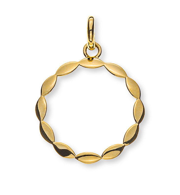 Anhänger Gelbgold 750 poliert, rund mit Verzierung D:16mm
