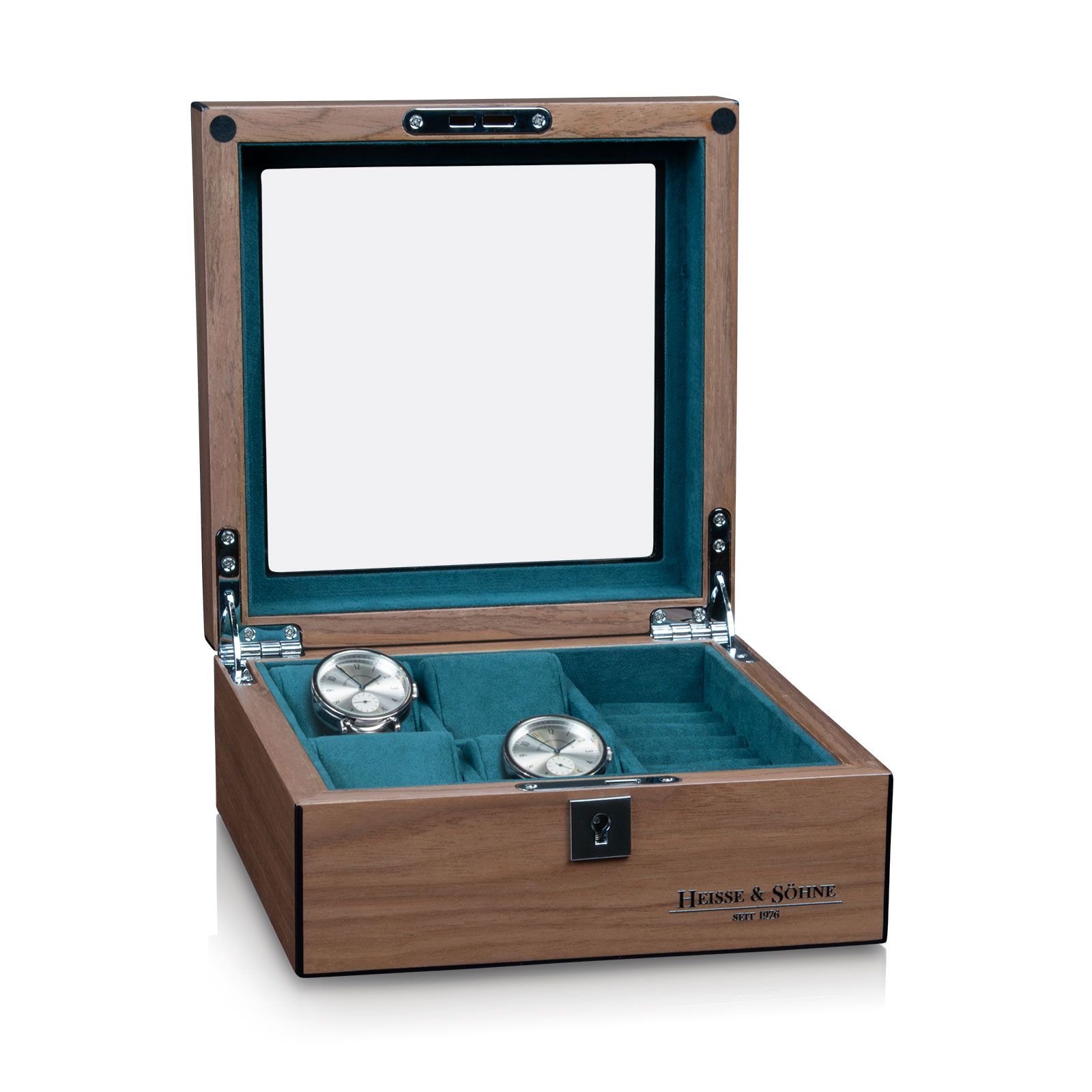 Heisse & Söhne Uhrenbox Borneaux 4+ Walnuss