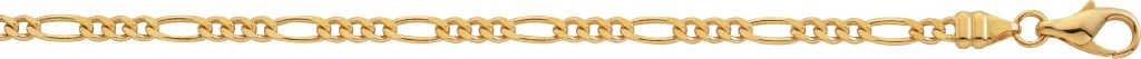 Figaro Armband geschliffen, 2.9 mm 750/18 Karat Gold 4314/19