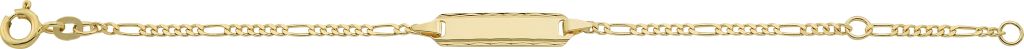 Figaro, Schild mit diamantiertem Rand, 1.8 mm 585/14 Karat Gold 9871/14