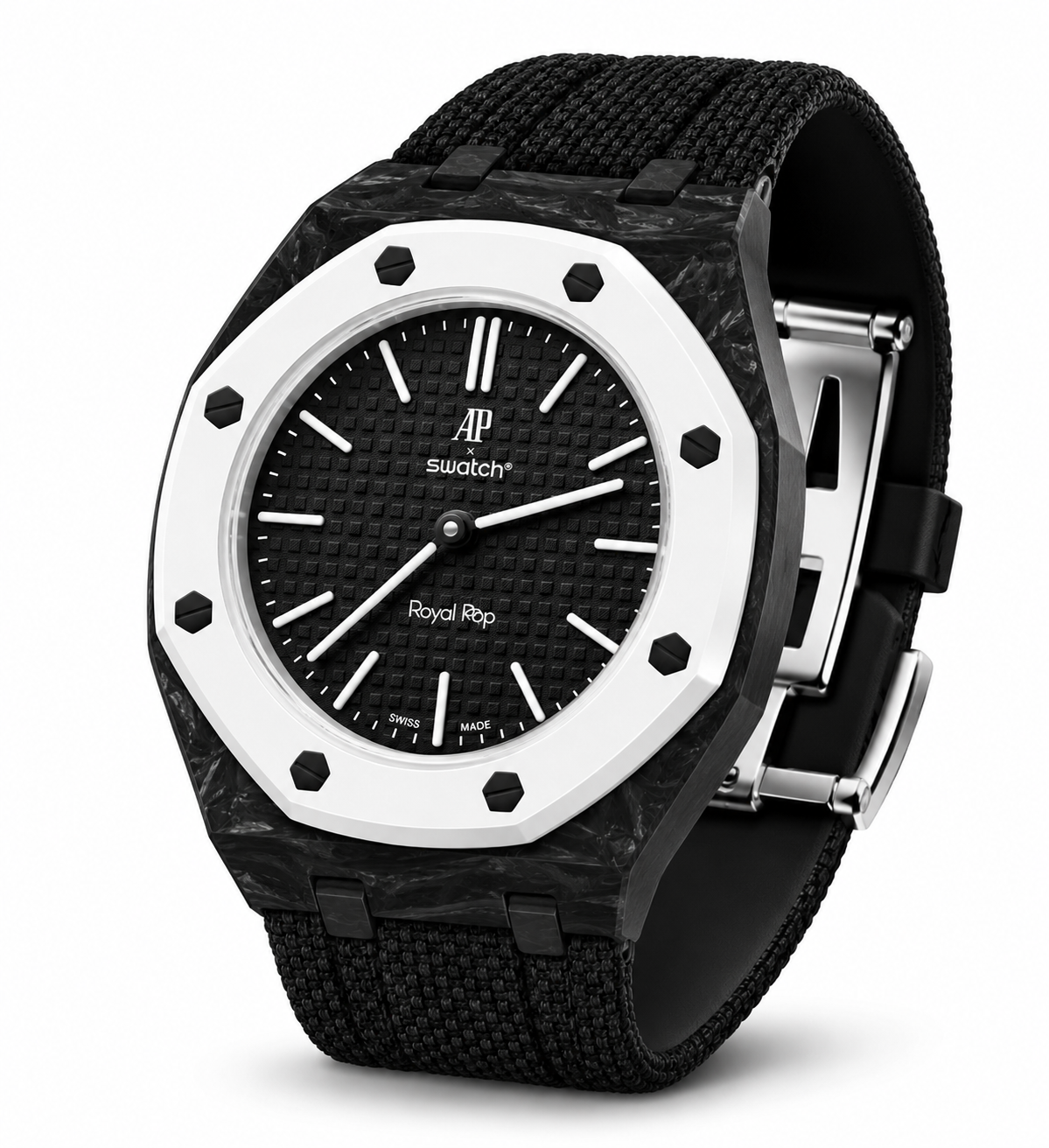 Audemars Piguet × Swatch Royal Pop Ocho Negro – mit Armband
