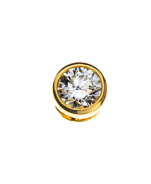Solitär Anhänger Zargen Fassung Gelbgold 750 H SI 0.15ct.