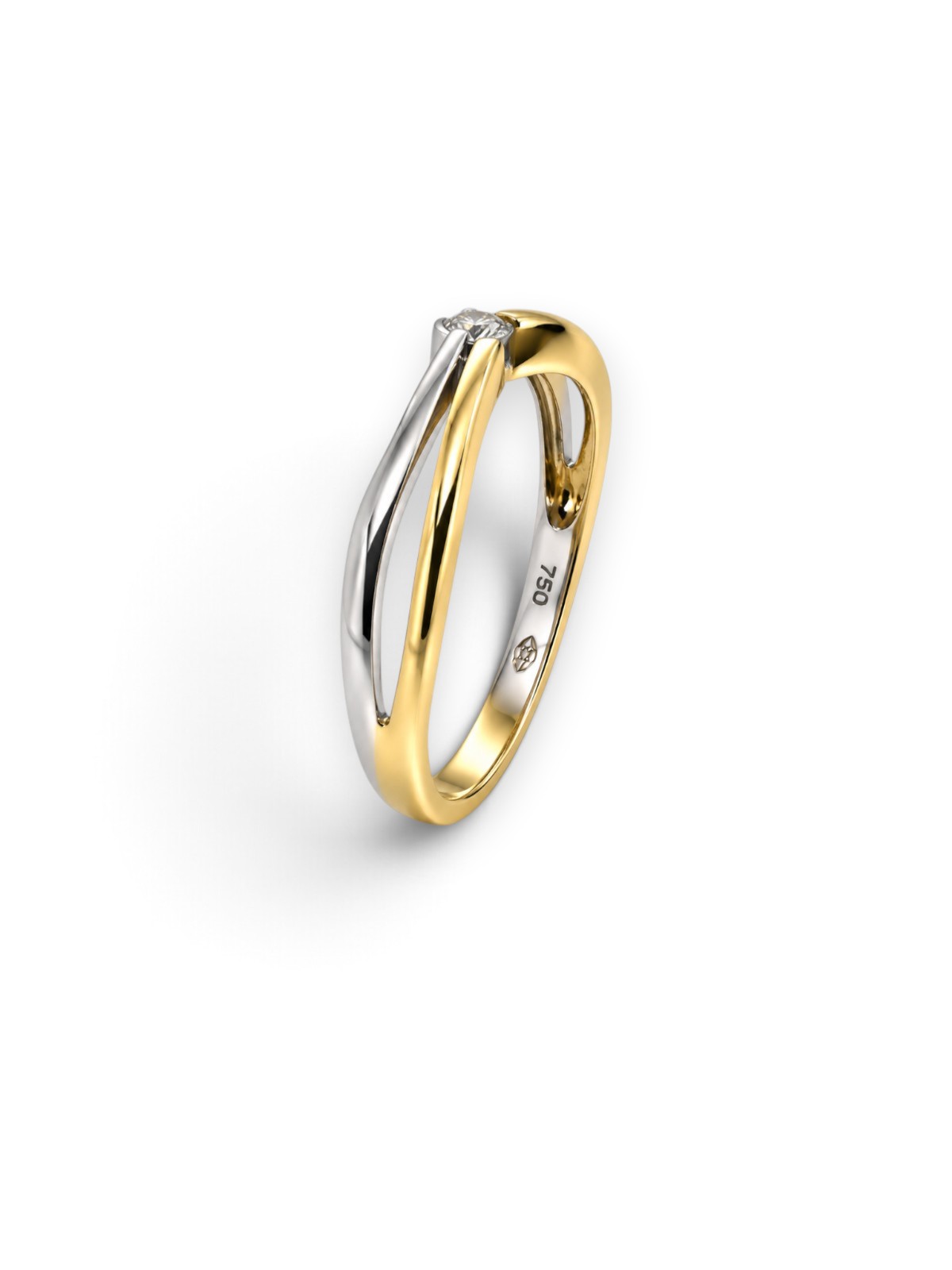 Damenring Bicolor 750 Gold