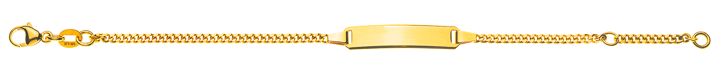 Bébé Bracelet Panzer geschliffen Gelbgold 375 14cm