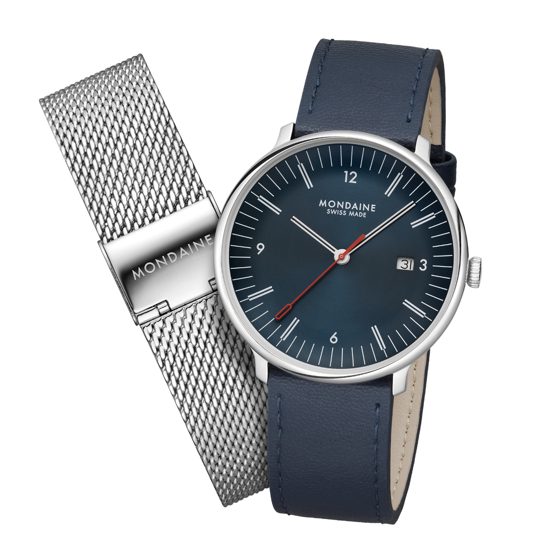Doppio Set Blaues Veganes Apfelleder, 41 mm