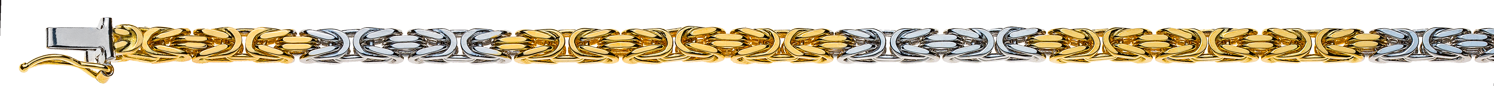 Collier Königskette klassisch Bicolor (Gelb-/Weissgold) 750 ca. 3.5mm 45cm