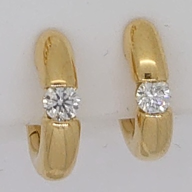 Solitär Kreolen Spann-Fassung Gelbgold 750 0.33ct.