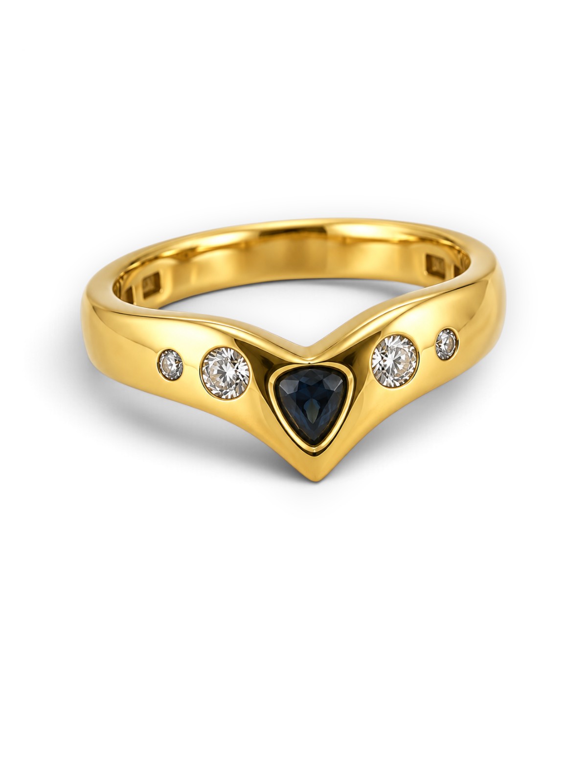 Saphir-Ring 18 Karat Gelbgold 0.16 ct – Referenz DR-000098