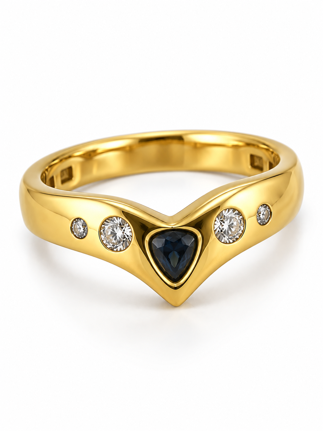 Saphir-Ring 18 Karat Gelbgold 0.16 ct – Referenz DR-000098