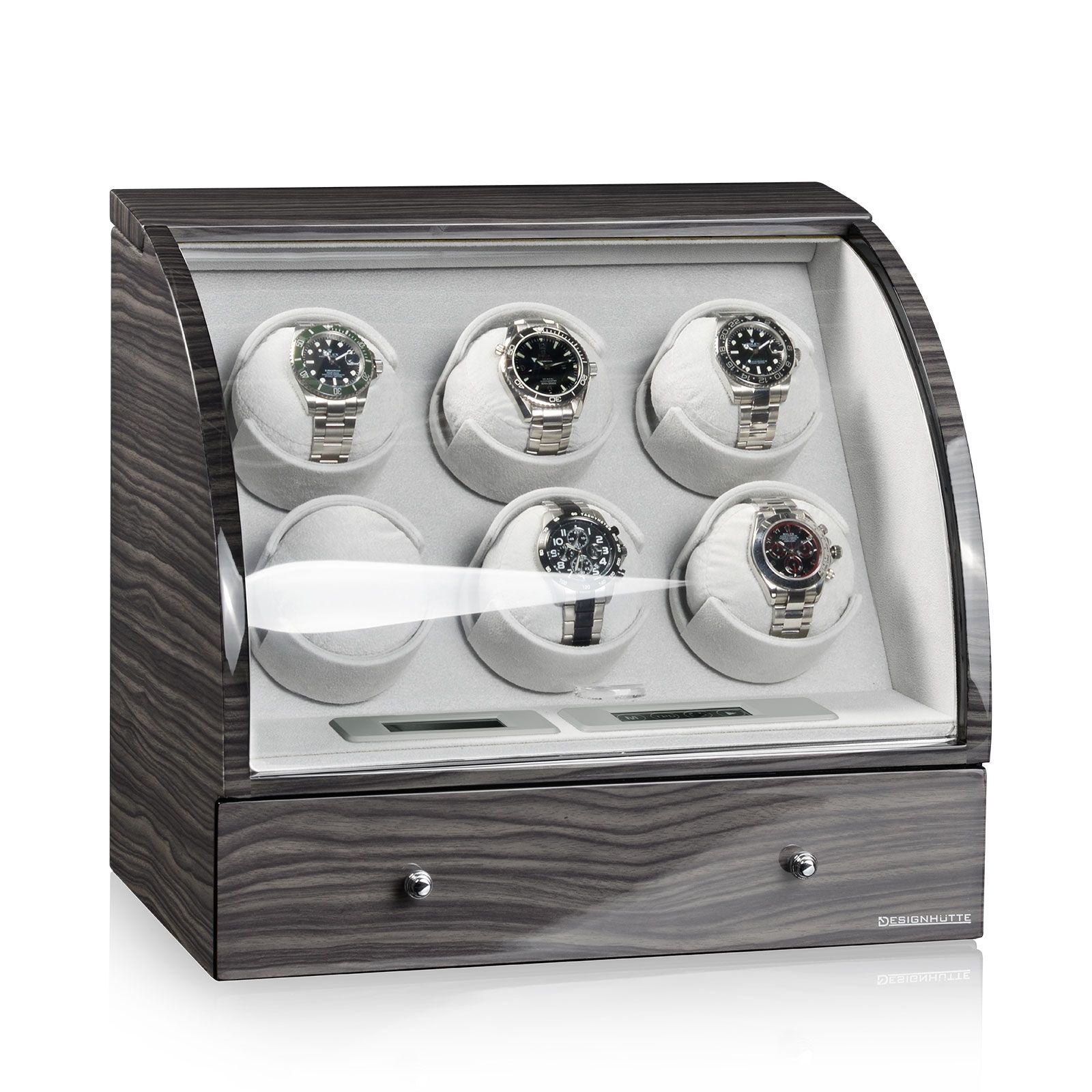 Designhütte Uhrenbeweger Basel 6 LCD - Dark Oak