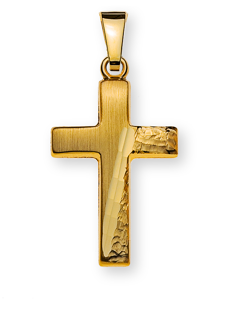Balken-Kreuz Gelbgold 750  H: 18mm B: 12mm, Fantasie